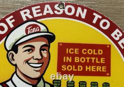 Vintage Coca Cola Porcelain Sign Gas Station Bottle Pepsi Pump Plate Bottle