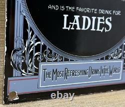 Vintage Coca Cola Porcelain Sign Gas Station Bottle Pepsi Pump Plate Bottle