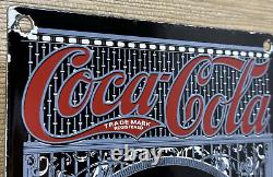 Vintage Coca Cola Porcelain Sign Gas Station Bottle Pepsi Pump Plate Bottle