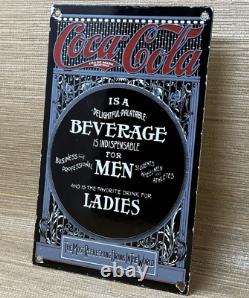 Vintage Coca Cola Porcelain Sign Gas Station Bottle Pepsi Pump Plate Bottle