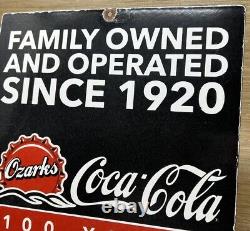 Vintage Coca Cola Porcelain Sign Gas Station Motor Oil Dew A & W Dad's Root Beer