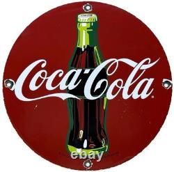 Vintage Coca Cola Porcelain Sign Gas Station Pump Plate Dew Pepsi Oil Dr Pepper