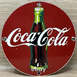 Vintage Coca Cola Porcelain Sign Gas Station Pump Plate Dew Pepsi Oil Dr Pepper