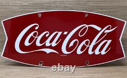 Vintage Coca Cola Porcelain Sign Gas Station Pump Plate Dew Pepsi Oil Dr Pepper