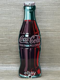 Vintage Coca Cola Porcelain Sign Gas Station Pump Plate Dew Pepsi Oil Dr Pepper