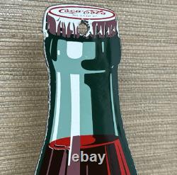 Vintage Coca Cola Porcelain Sign Gas Station Pump Plate Dew Pepsi Oil Dr Pepper