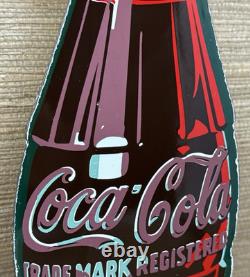 Vintage Coca Cola Porcelain Sign Gas Station Pump Plate Dew Pepsi Oil Dr Pepper