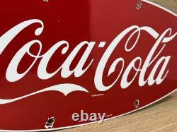 Vintage Coca Cola Porcelain Sign Gas Station Pump Plate Dew Pepsi Oil Dr Pepper