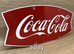 Vintage Coca Cola Porcelain Sign Gas Station Pump Plate Dew Pepsi Oil Dr Pepper