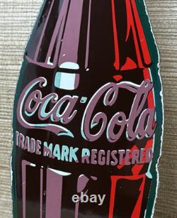 Vintage Coca Cola Porcelain Sign Gas Station Pump Plate Dew Pepsi Oil Dr Pepper