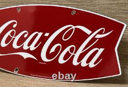 Vintage Coca Cola Porcelain Sign Gas Station Pump Plate Dew Pepsi Oil Dr Pepper