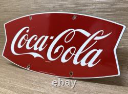 Vintage Coca Cola Porcelain Sign Gas Station Pump Plate Dew Pepsi Oil Dr Pepper