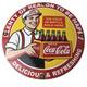 Vintage Coca Cola Porcelain Sign Ice Cold Soda Bottles Gas Pump Service Sign