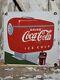 Vintage Coca Cola Porcelain Sign Old 14 Coke Diner Fountain Soda Beverage Drink