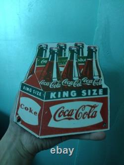 Vintage Coca Cola Porcelain Sign Old Coke Beverage Advertising Soda Pop Drink