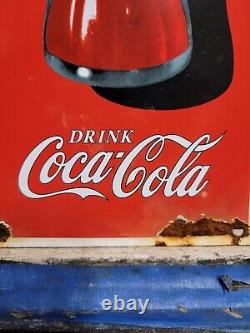 Vintage Coca Cola Porcelain Sign Old Coke Beverage Advertising Soda Pop Drink