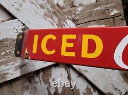 Vintage Coca Cola Porcelain Sign Old Door Push Bar Soda Beverage Drink Coke Pop