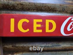 Vintage Coca Cola Porcelain Sign Old Door Push Bar Soda Beverage Drink Coke Pop