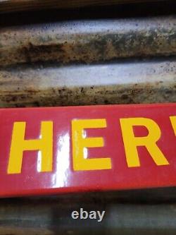 Vintage Coca Cola Porcelain Sign Old Door Push Bar Soda Beverage Drink Coke Pop