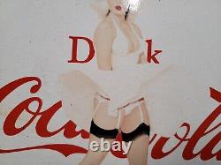 Vintage Coca Cola Porcelain Sign Old Soda Pop Advertising Coke Marilyn Monroe 12
