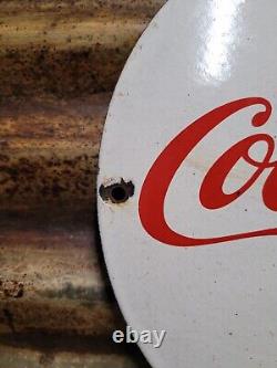 Vintage Coca Cola Porcelain Sign Old Soda Pop Advertising Coke Marilyn Monroe 12