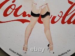 Vintage Coca Cola Porcelain Sign Old Soda Pop Advertising Coke Marilyn Monroe 12