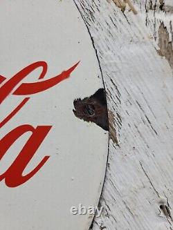 Vintage Coca Cola Porcelain Sign Old Soda Pop Advertising Coke Marilyn Monroe 12