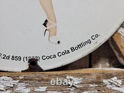 Vintage Coca Cola Porcelain Sign Old Soda Pop Advertising Coke Marilyn Monroe 12