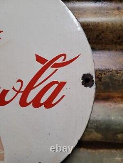 Vintage Coca Cola Porcelain Sign Old Soda Pop Advertising Coke Marilyn Monroe 12