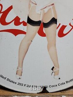Vintage Coca Cola Porcelain Sign Old Soda Pop Advertising Coke Marilyn Monroe 12