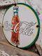 Vintage Coca Cola Porcelain Sign Old Soda Sign Coke Pop Beverage Bottle Drink