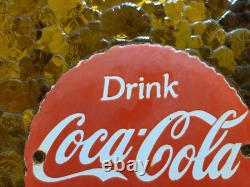 Vintage Coca Cola Porcelain Sign Pop Coke Beverage Drink Food Soda Store 6