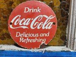 Vintage Coca Cola Porcelain Sign Pop Coke Beverage Drink Food Soda Store 6
