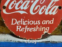 Vintage Coca Cola Porcelain Sign Pop Coke Beverage Drink Food Soda Store 6