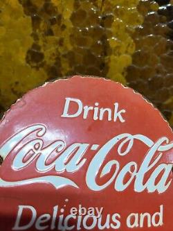 Vintage Coca Cola Porcelain Sign Pop Coke Beverage Drink Food Soda Store 6
