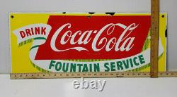 Vintage Coca Cola Porcelain Sign RARE Coke