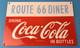 Vintage Coca Cola Porcelain Sign Route 66 Gas Pump Soda Diner Sign