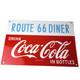 Vintage Coca Cola Porcelain Sign Route 66 Gas Pump Soda Diner Sign