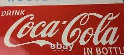 Vintage Coca Cola Porcelain Sign Route 66 Gas Pump Soda Diner Sign