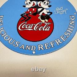 Vintage Coca Cola Porcelain Sign Service Station Pump Plate
