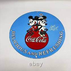Vintage Coca Cola Porcelain Sign Service Station Pump Plate