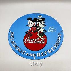 Vintage Coca Cola Porcelain Sign Service Station Pump Plate