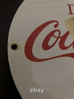 Vintage Coca Cola Porcelain Sign Soda Advertising Coke Marilyn Monroe Oil Gas