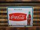 Vintage Coca Cola Porcelain Sign Soda Coke Pop 17 Convex Beverage Diner Drink