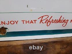 Vintage Coca Cola Porcelain Sign Soda Coke Pop 17 Convex Beverage Diner Drink