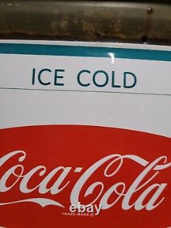 Vintage Coca Cola Porcelain Sign Soda Coke Pop 17 Convex Beverage Diner Drink