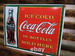 Vintage Coca Cola Porcelain Sign Soda Coke Pop 17 Restaurant Beverage Drink