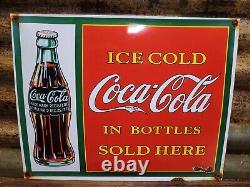 Vintage Coca Cola Porcelain Sign Soda Coke Pop 17 Restaurant Beverage Drink