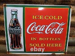 Vintage Coca Cola Porcelain Sign Soda Coke Pop 17 Restaurant Beverage Drink