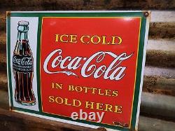 Vintage Coca Cola Porcelain Sign Soda Coke Pop 17 Restaurant Beverage Drink